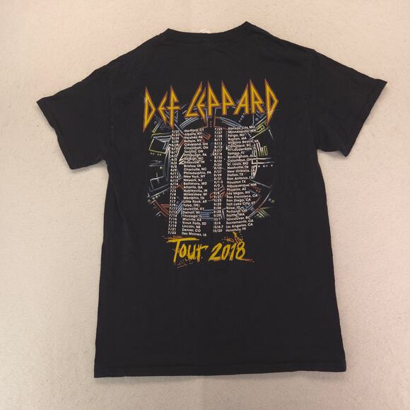 Def Leppard Band Graphic Crew Neck T Shirt Adult Mens Size Small S Black - Picture 9 of 9